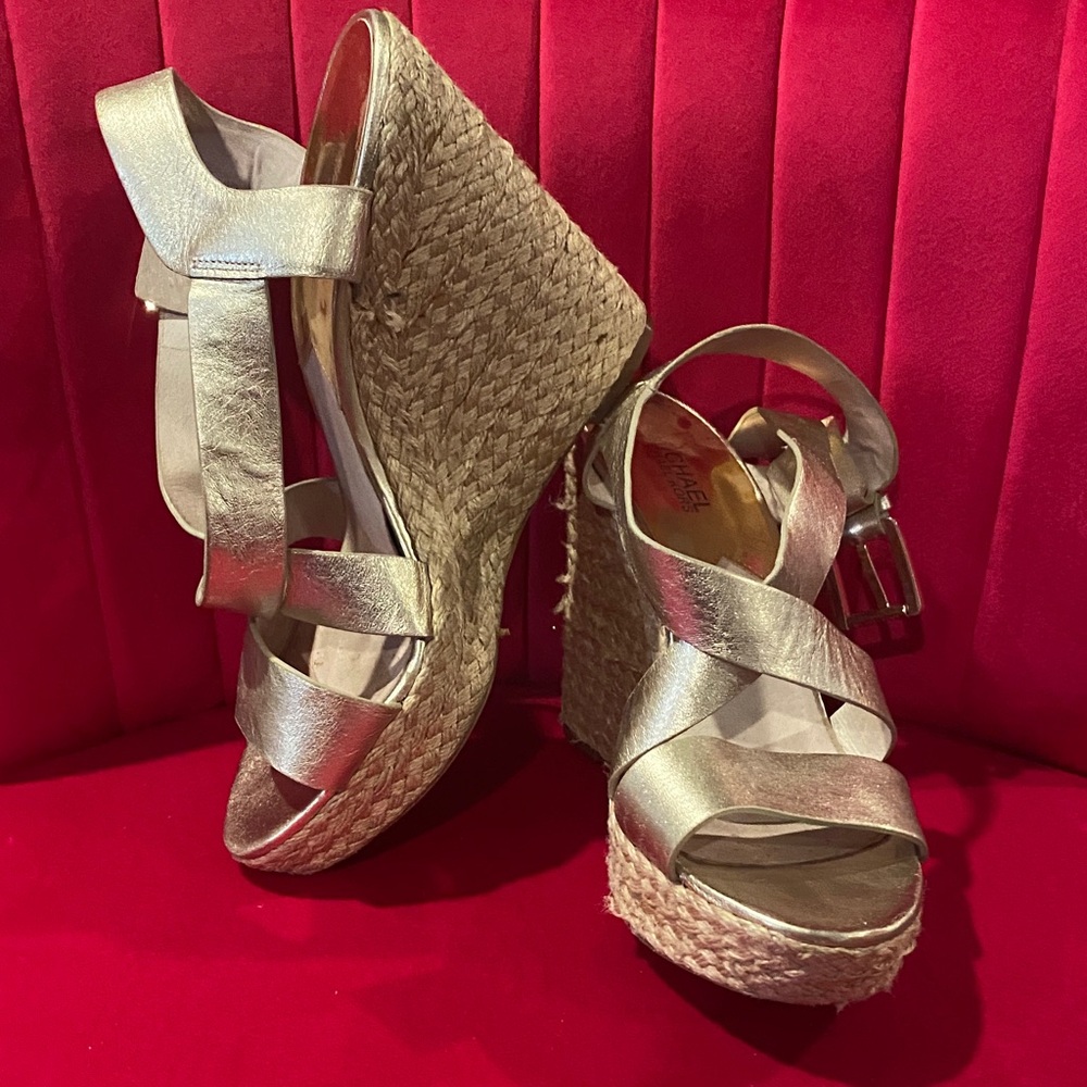 Michael Kors Gold Wedge Sandals